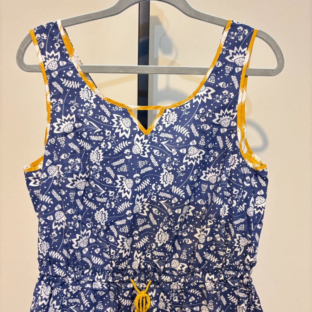 Matilda Jane Blue Ridge Sleeveless Button Back Drawstring Ruffle Dress - Picture 7 of 12